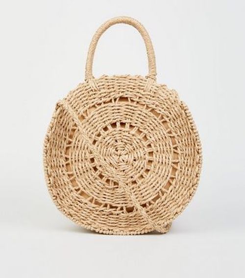 Stone Straw Effect Cross Body Bag