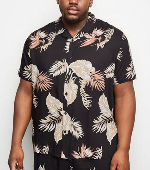 Men's Plus Size Black Floral...