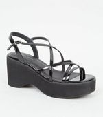 Black Strappy Platform Sandals New Look