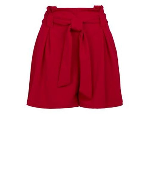 Red Scuba High Waist Shorts...