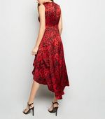 AX Paris Red Tiger Print Dip Hem Midi Dress New Look