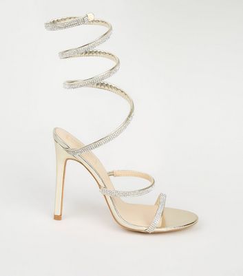 Rose Gold Spiral Wrap Diamant Stiletto Heels New Look Compare