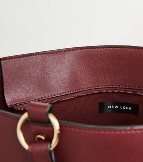 Burgundy Leather-Look Tote...