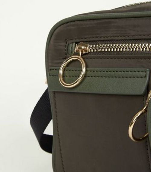 NEW LOOK Khaki Leather-Look Cross Body Bag New Look for Women