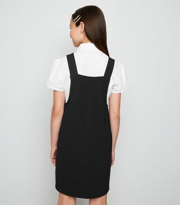 girls black pinafore dress