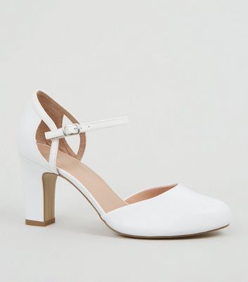 new look white block heels