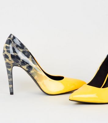 Yellow Ombré Leopard Print Court Shoes 