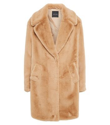 camel faux shearling coat