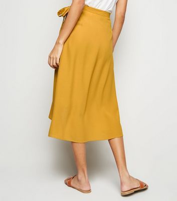 mustard skirt new look