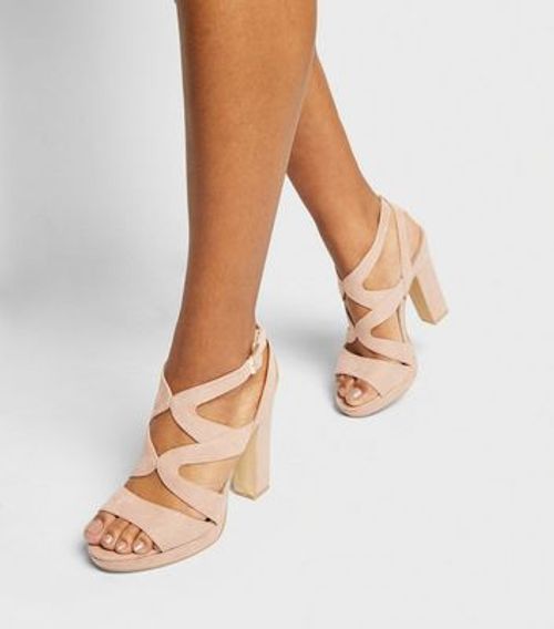 cream strappy platform sandals