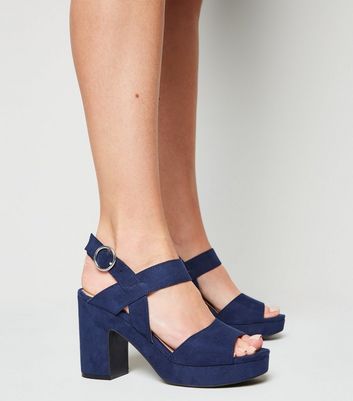 navy blue heels new look