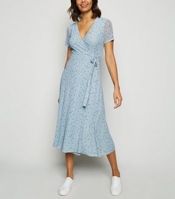 new look blue wrap dress