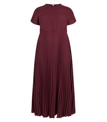 new look red pleated dress