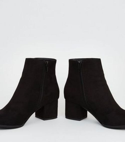 Black Suedette Block Heel Ankle Boots New Look | Compare | The Oracle Reading