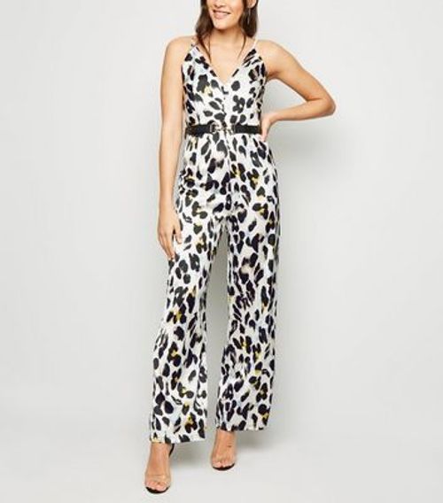 Ax Paris Off White Leopard Print Jumpsuit New Look Compare Union Square Aberdeen Shopping Centre