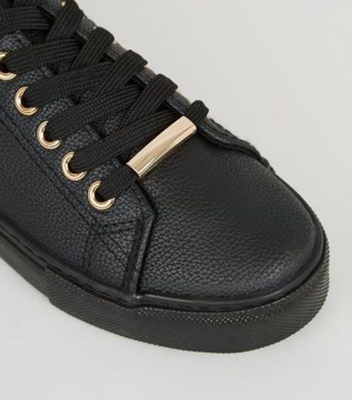 Girls Black Leather-Look Lace Up Trainers New Look Vegan | Compare | Union  Square Aberdeen Shopping Centre