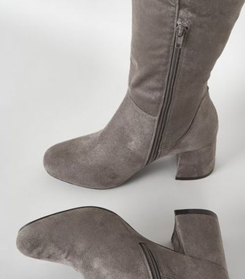 Wide Fit Grey Flared Heel...