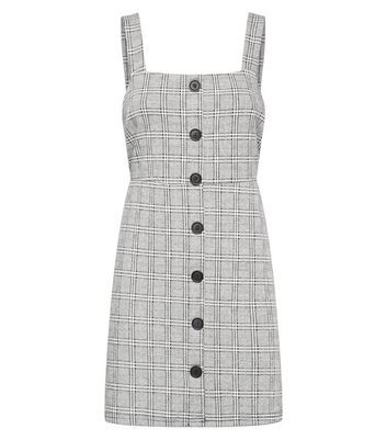 grey check pinafore dress
