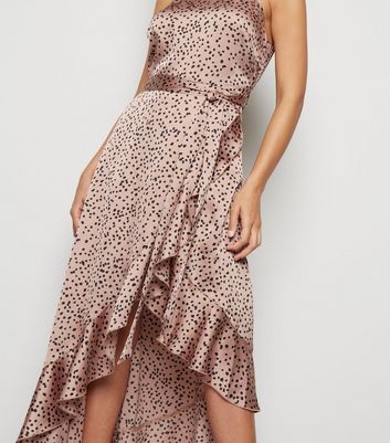 new look green spot midi dress