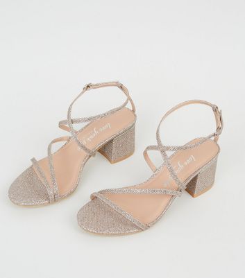 rose gold block heels wide fit