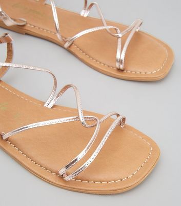 new look gold flat sandals