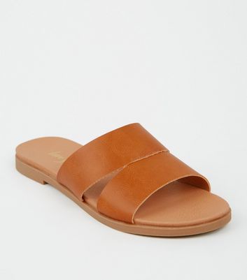 new look tan sliders