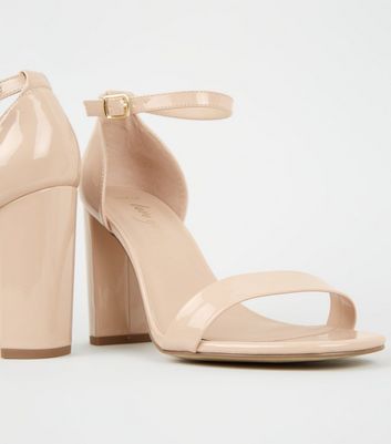 pale pink block heels