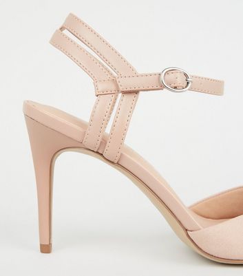 Pale Pink Suedette Strappy Pointed 