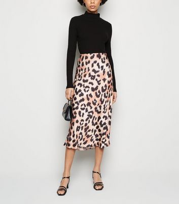 Leopard print skirt new cheap look