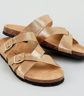 cross strap footbed sandals
