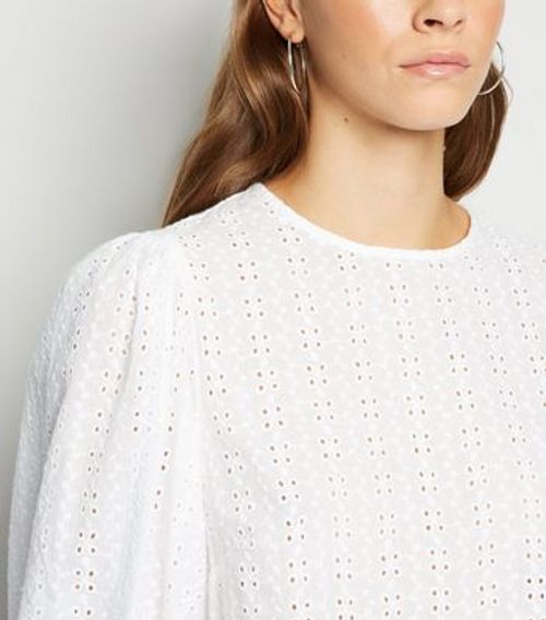 White Broderie Puff Sleeve...