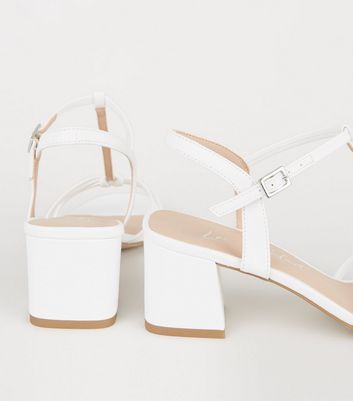 new look white strappy heels