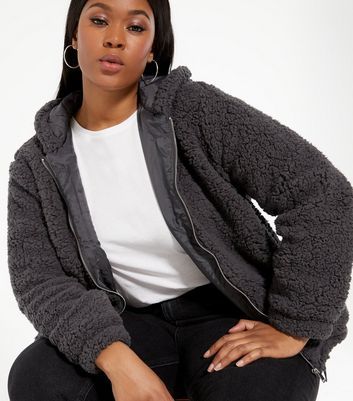 dark grey teddy jacket