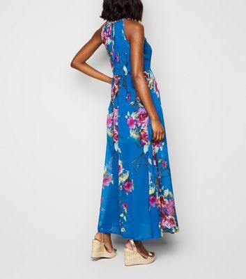 Blue vanilla floral maxi best sale dress