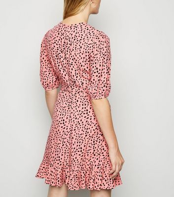 pink leopard print dress new look