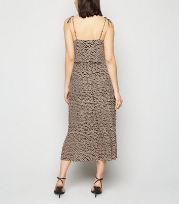 new look animal print pleated dress