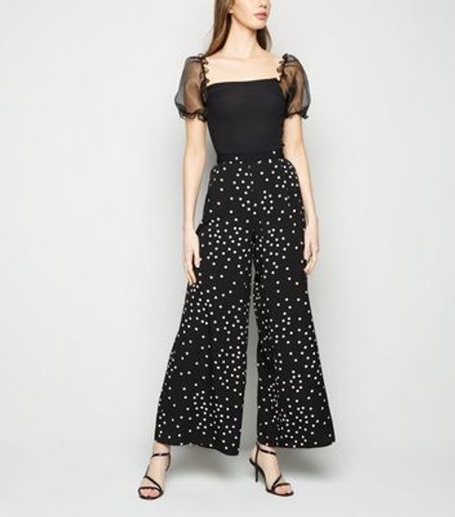 Black Spot Wide Leg Trousers...