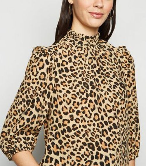 Brown Leopard Print Frill...