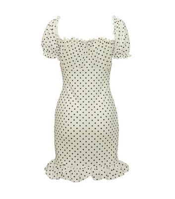 pink and white spotty dress