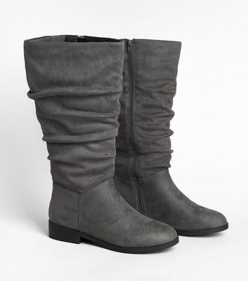 gray slouch boots flat