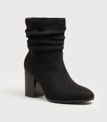 black comfort suedette platform shoe boots