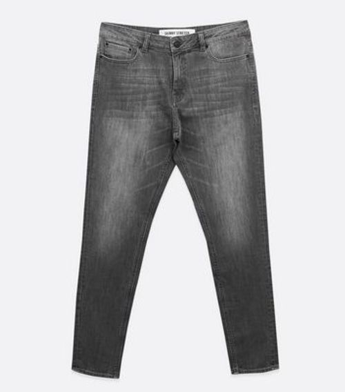 Men's Pale Grey Washed Skinny...