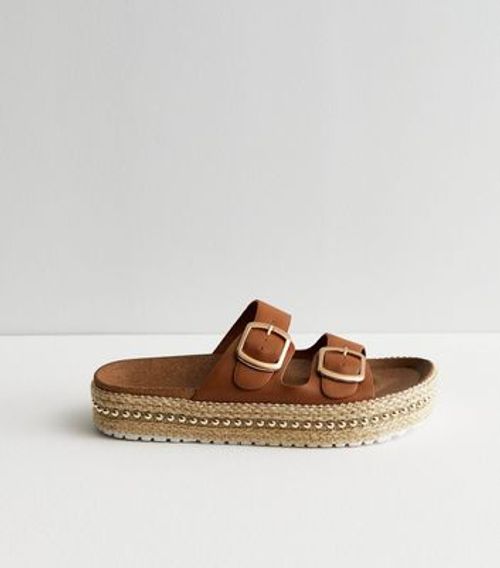 Tan Beaded Espadrille Chunky...