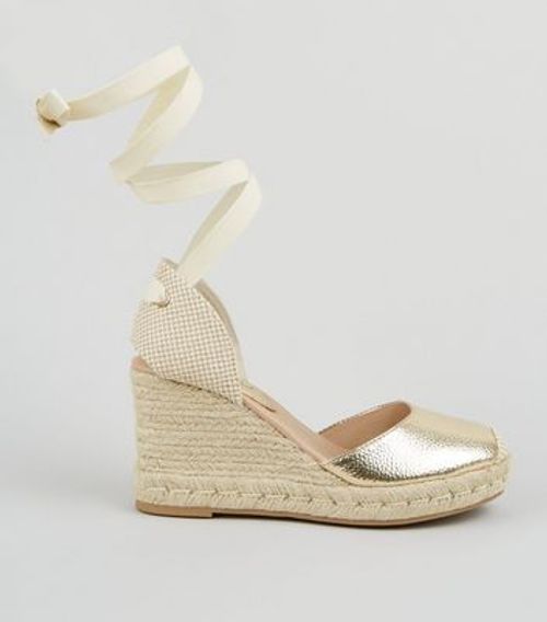 White Woven Ankle Tie Wedges New Look Vegan | Compare | The Reading