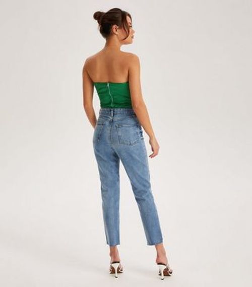 Blue Mid Wash Ankle Grazing Hannah Straight Leg Jeans