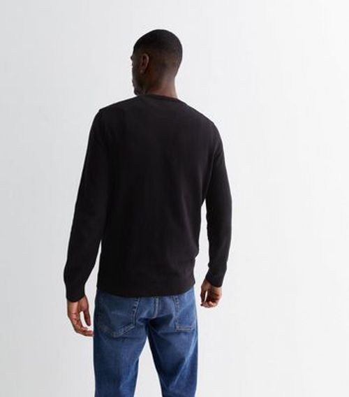 Men's Black Soft Fine Knit...