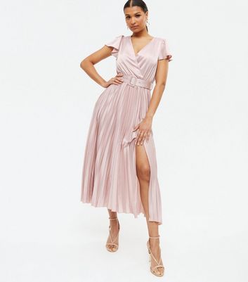 Pale pink wrap dress cheap