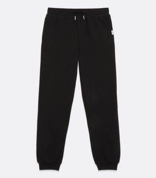 Boys Black Jersey Joggers New...