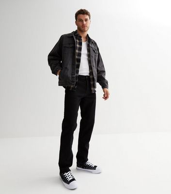 New look mens top black denim jacket