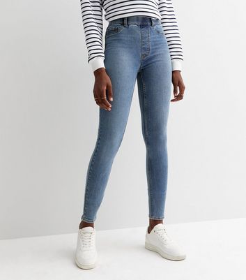 Tall Blue Mid Wash Lift Shape Emilee Jeggings New Look